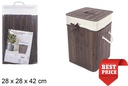 Ropero bambú plegable cuadrado con forro caoba 28x42 cm