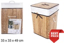 Ropero bambú plegable natural 1 cuadrado con forro 33x49 cm