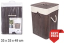 Ropero bambú plegable caoba cuadrado con forro 33x49 cm