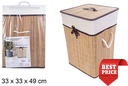 Ropero bambú plegable natural 2 cuadrado con forro 33x49 cm
