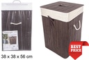Ropero bambú plegable caoba cuadrado con forro 38x56 cm