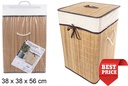 Ropero bambú plegable natural 2 cuadrado con forro 38x56 cm