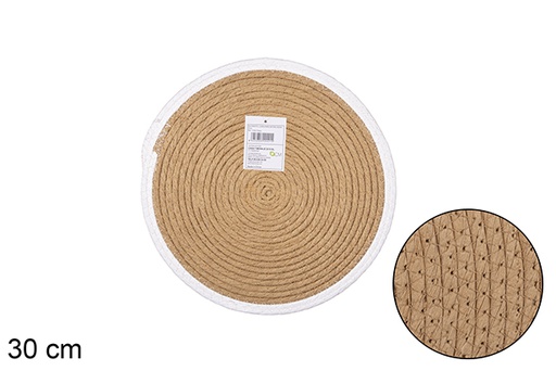 [114524] NATURAL/WHITE PAPER ROPE PLACEMAT 30CM