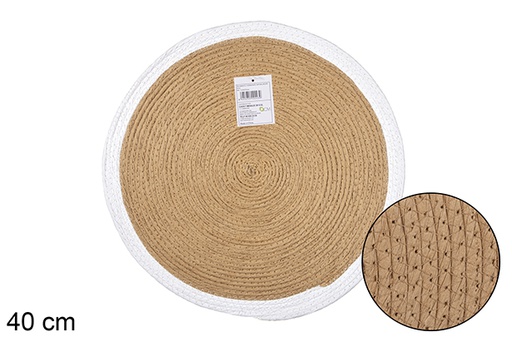 [114525] NATURAL/WHITE PAPER ROPE PLACEMAT 40CM