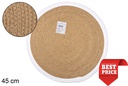 Salvamantel cuerda papel natural/blanco 45 cm