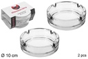 Pack 2 ceniceros cristal redondo 10 cm