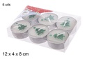 Pack 6 velas decoradas árbol Navidad