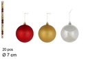 Pack 20 bolas Navidad surtido tubo 7 cm