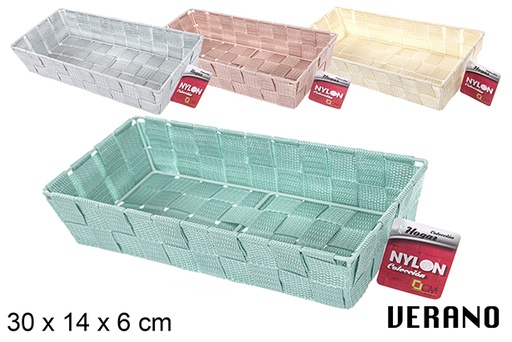 [114691] Cesta nylon colores pastel surtidos 30x14x6 cm