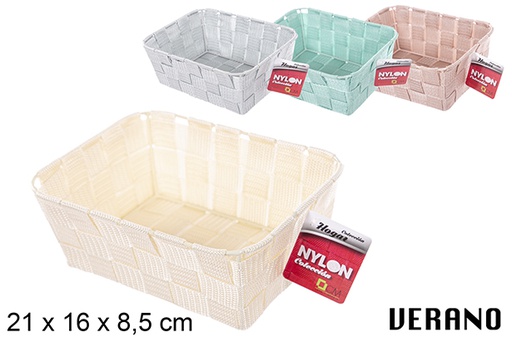 [114696] Cesta nylon colores pastel surtidos 21x16x8.5 cm