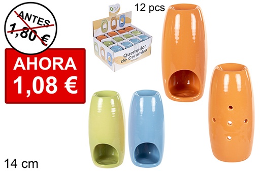 [114715] Brûleur cylindrique en céramique couleurs assorties 14 cm