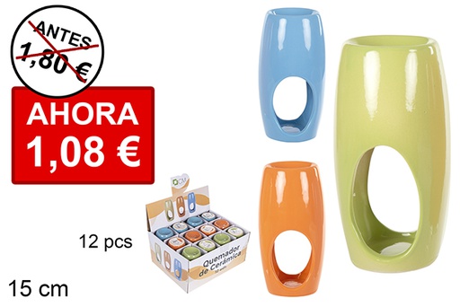 [114717] Quemador cerámica redondo alto colores surtidos 15 cm
