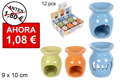 [114720] Round ceramic burner assorted colors 9 cm