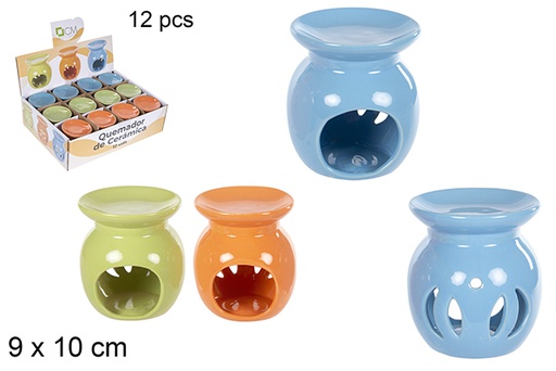 [114721] Round ceramic burner assorted colors 9 cm