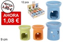 Brûleur rond en céramique couleurs assorties étoiles décorées 9 cm