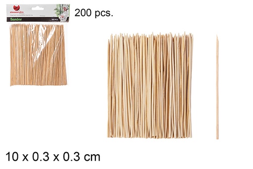 [114731] Pack 200 espetos de aperitivo de bambu 10 cm