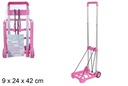 Carro portamaletas plegable magenta