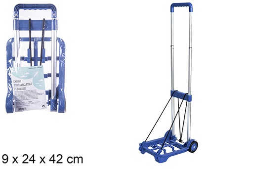 [114735] Dark blue folding suitcase trolley