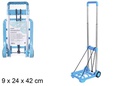 Carro portamaletas plegable azul claro
