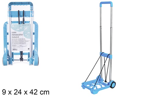 [114736] Trolley valigia pieghevole di colore azzurro