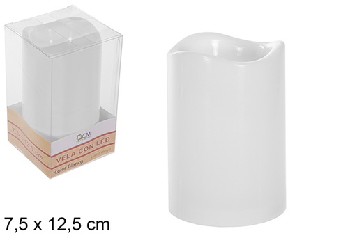 [114738] BOUGIE LED BLANCHE A/FLAMME VACILLANTE