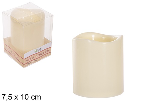 [114743] Candela LED crema fiamma mobile 7,5x10 cm