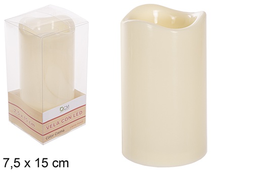 [114745] CANDELA LED CREMA CON FIAMMA TREMOLANTE