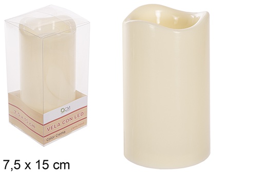 [114745] CREAM FLICKERING FLAME LED CANDLE