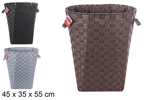 [114750] Oval nylon laundry basket in assorted colors 45x55 cm