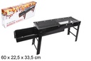 Barbacoa con bandeja portátil plegable 60x22,5x33,5 cm