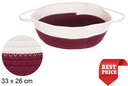 Cesta ovalada cuerda algodón con asas blanco/cobre 33x26 cm