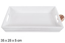 Caja madera con ranura blanca 35x25x5 cm