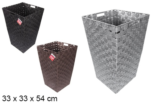 [114833] Cesto de roupa suja quadrado de nylon em cores sortidas 33x54 cm