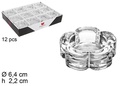 Portavelas cristal flor 6,4 cm