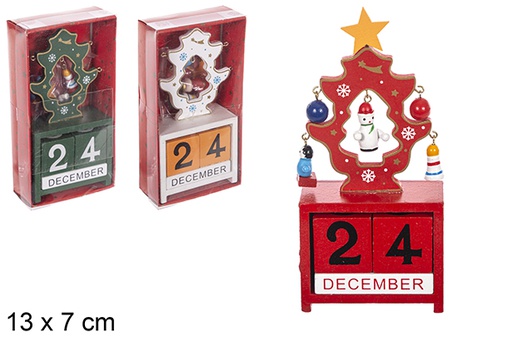 [114921] Christmas tree decorated assorted color 13x7 cm