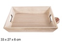 Caja madera rectangular natural 33x27x6 cm