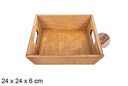 Caja madera cuadrada caoba 24 cm