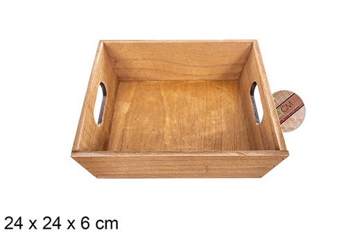 [114957] Caixa quadrada de madeira em mogno 24 cm
