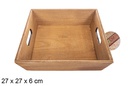 Caja madera cuadrada caoba 27 cm