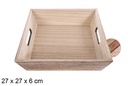 Caja madera cuadrada vintage 27 cm