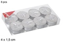 Pack 8 candles decorated assorted stars 4x1,5 cm