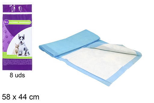 [114998] Pack 8 unidades de tapete absorvente para animais de estimação bolsa 58x44 cm