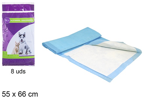 [114999] Pack 8 unidades de tapete absorvente para animais de estimação bolsa 55x66 cm