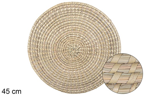 [115006] Palm sewn seagrass trivet 45 cm