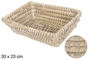 Cesta seagrass cosida palma rectangular 30x23 cm