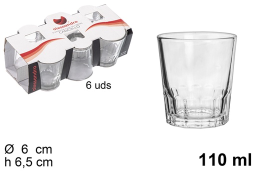 [115026] Pack of 6 glass coffee cups 110 ml