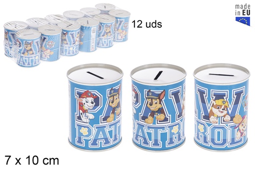 [207401] Paw patrol boy metal piggy bank 7x10 cm