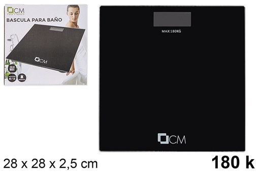 [112436] Balança de banheiro quadrada preta máximo 180 kg