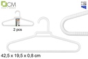 Pack 2 perchas de plástico extra fuertes blancas