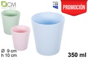 Vaso plástico reutilizable colores pastel 350 ml